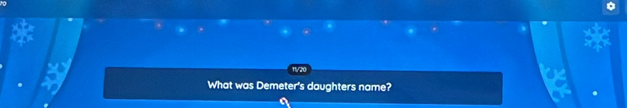 11/20 
What was Demeter's daughters name?