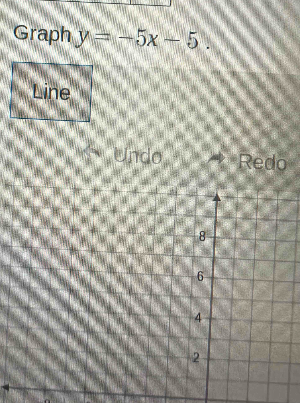 Graph y=-5x-5. 
Line 
Undo 
Redo