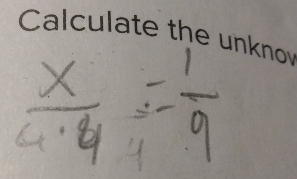 Calculate the unknov