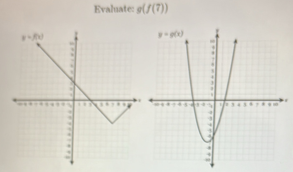 Evaluate: g(f(7))
r