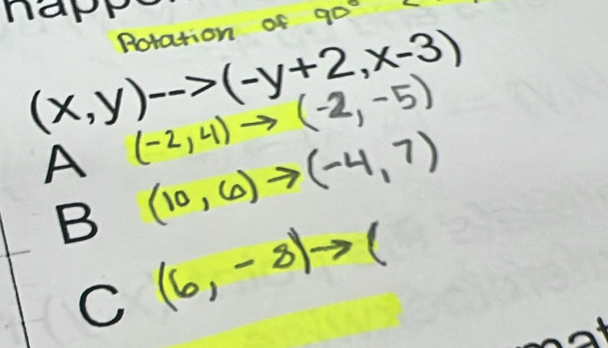 (x,y)-->(-y+2,x-3)