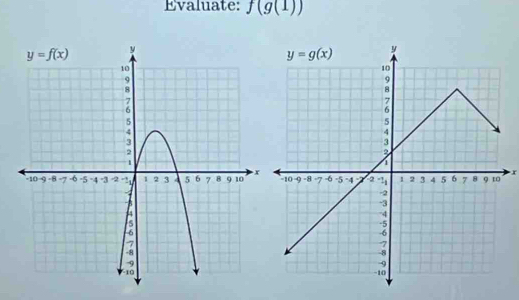 Evaluate: f(g(1))
r