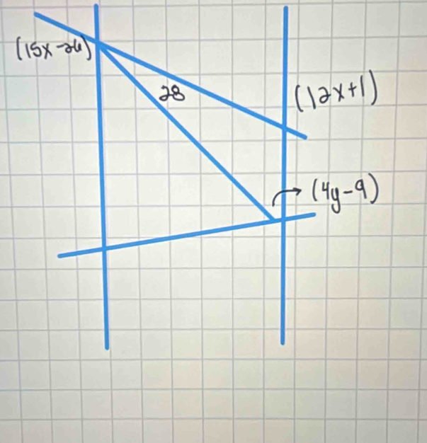 (15x-26)
38
(12x+1)
(4y-9)