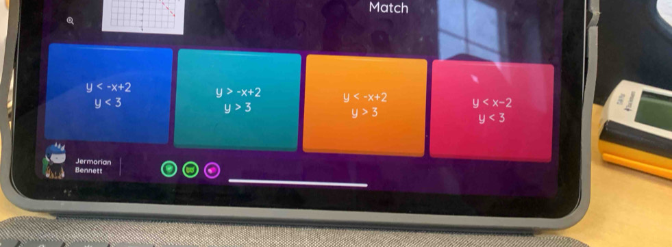 Match
Q
y
y>-x+2
y<3</tex>
y
y>3
y
y>3
y<3</tex> 
Jermorian
Bennett