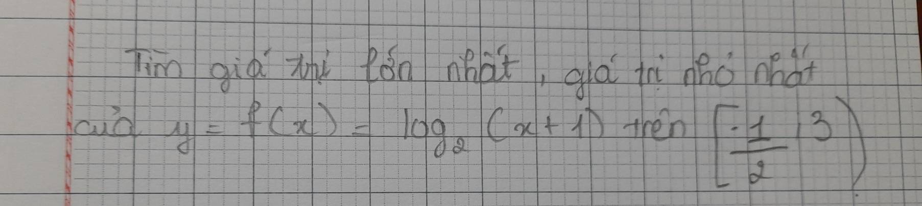 Tim già zài Rón whàt, glà iì nào mdt 
cud y=f(x)=log _2(x+1)+ren [frac -12^3)