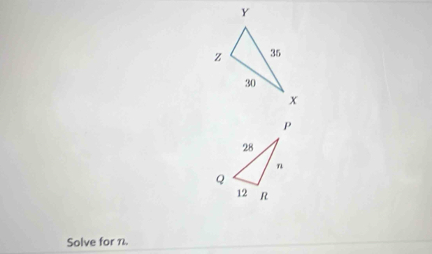 Solve for n.