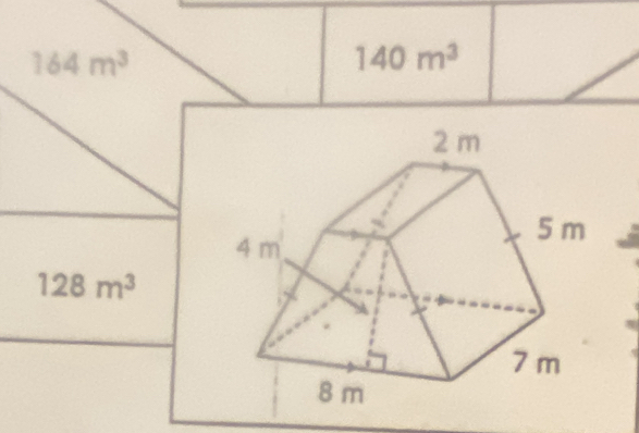 164m^3
140m^3
128m^3