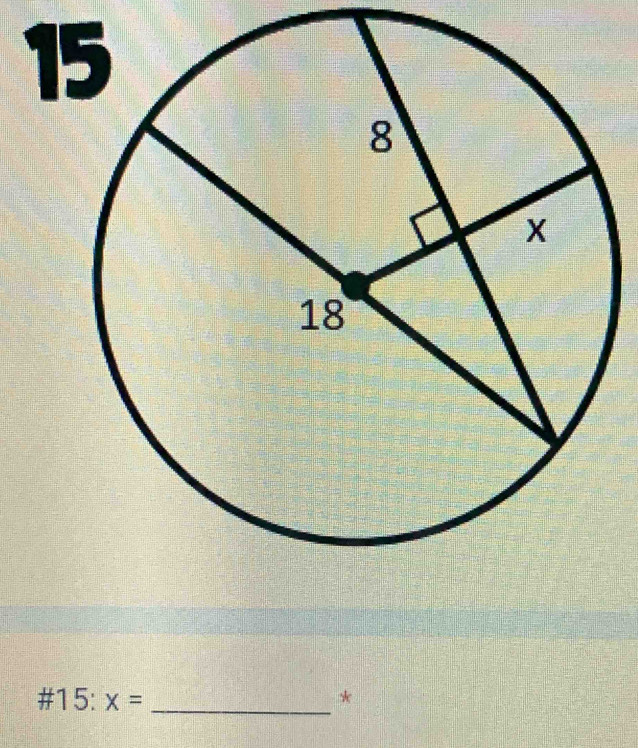 1 
# 15:x= _ 
*