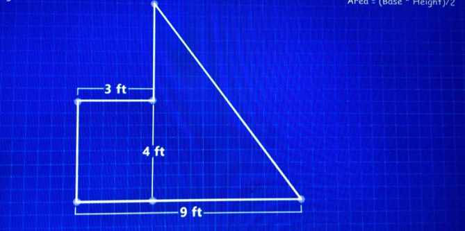 Area = (Base - Height)/2