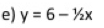 y=6-1/2x