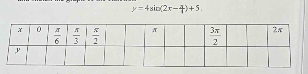 y=4sin (2x- π /4 )+5.