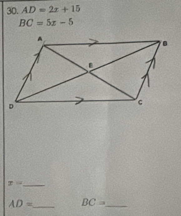 AD=2x+15
BC=5x-5
_ x=
AD= _
BC= _