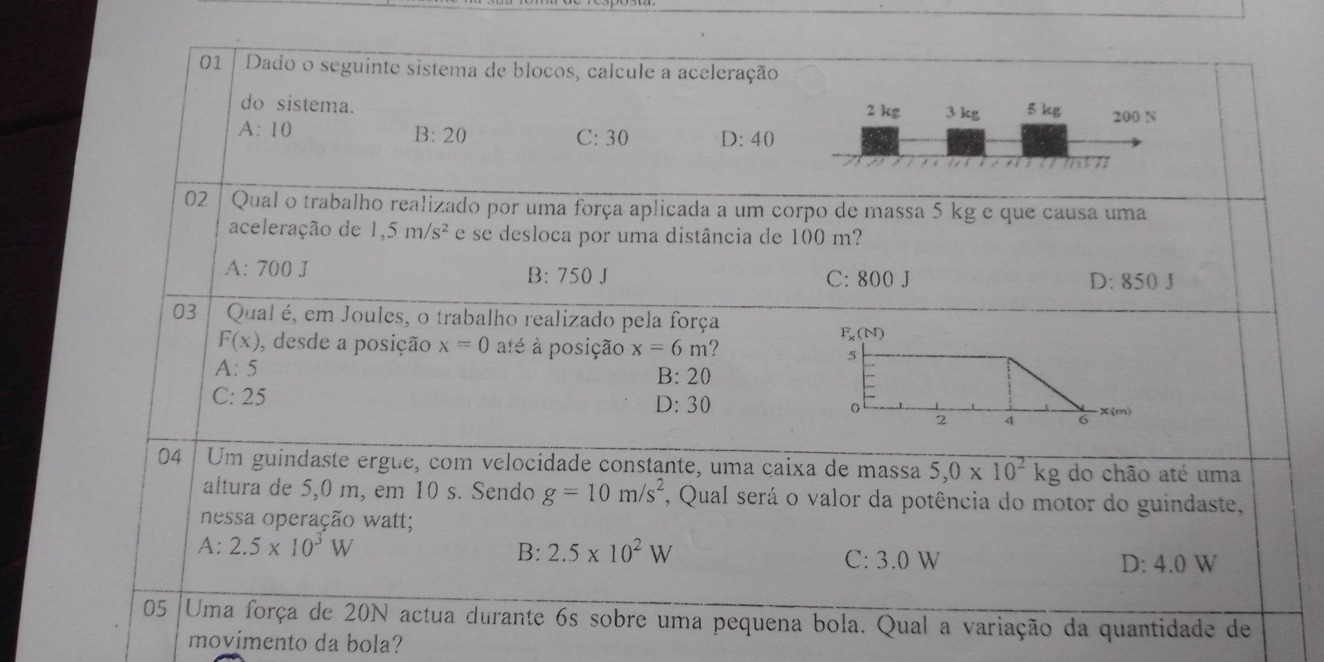 a quantidade de
movimento da bola?