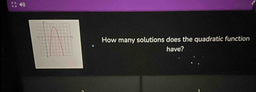 How many solutions does the quadratic function 
have?