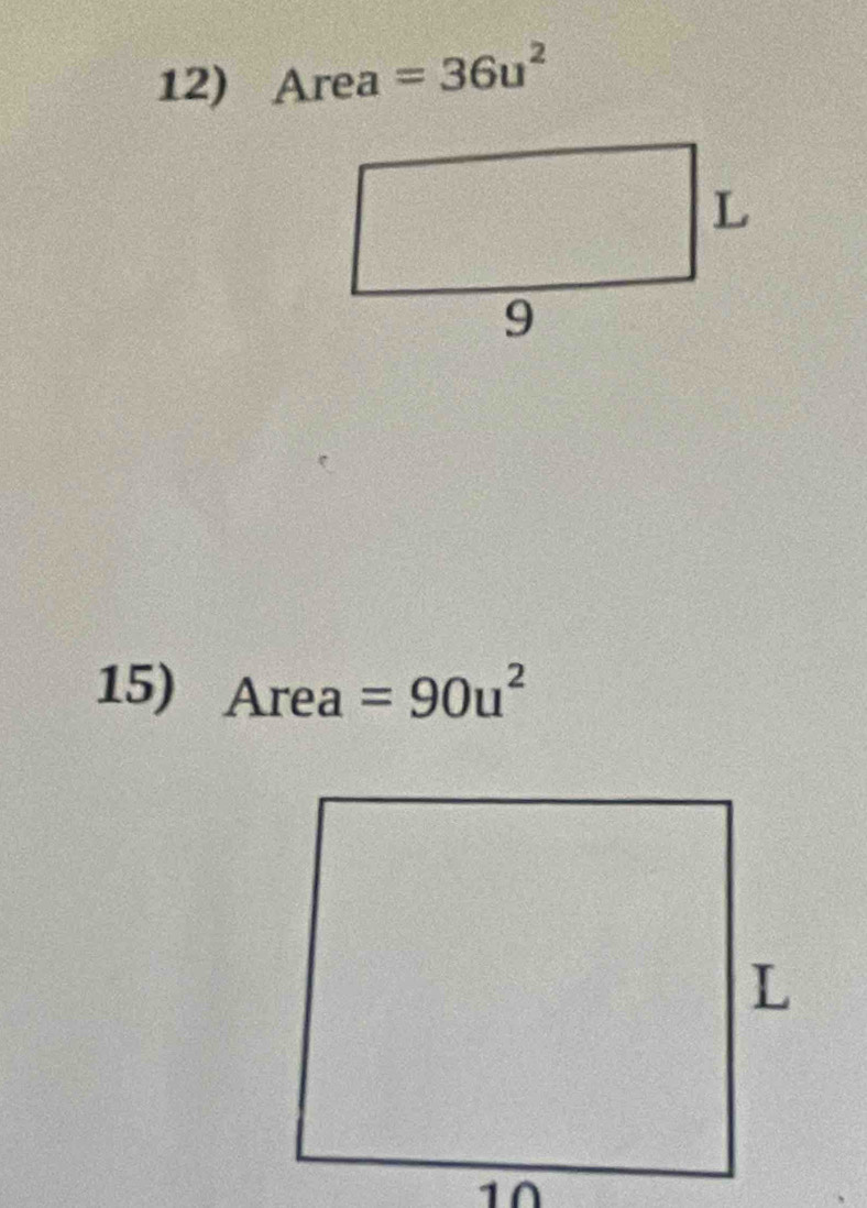 Area =36u^2
15) Are a =90u^2