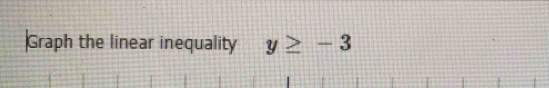 Graph the linear inequality y≥ -3