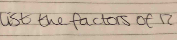 list the factors of n