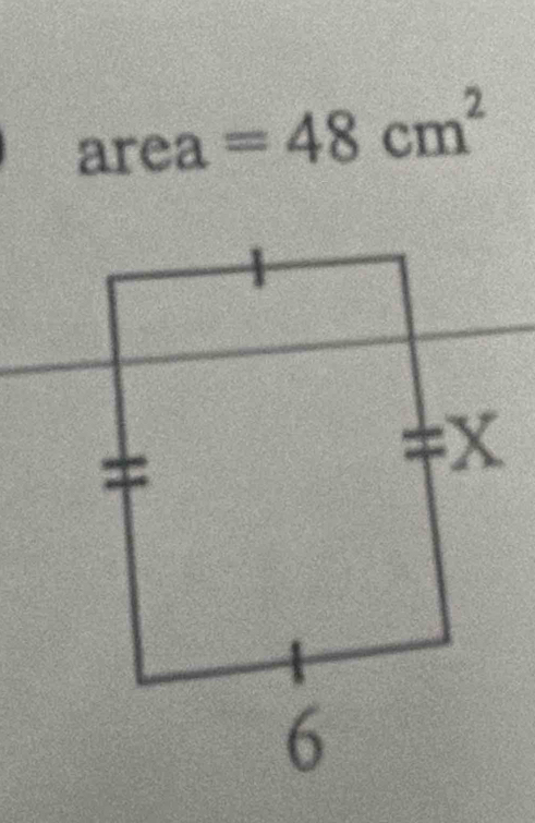 area=48cm^2