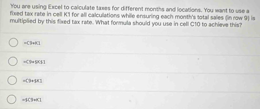 Solved: You are using Excel to calculate taxes for different months and ...