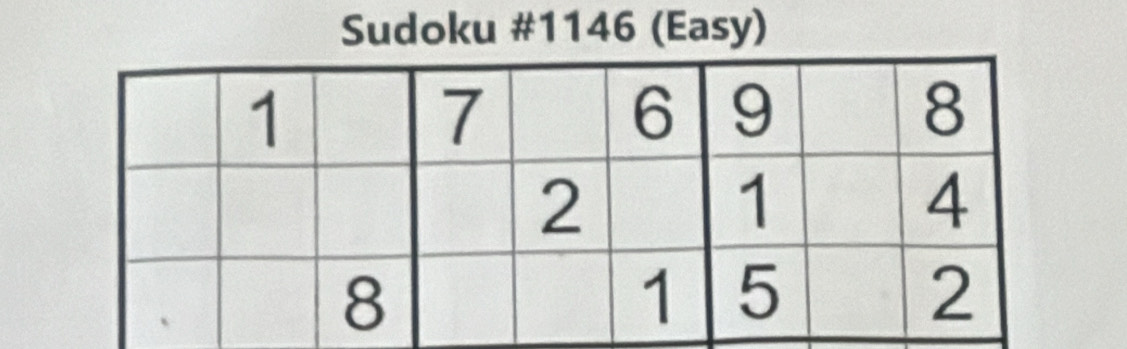 Sudoku # 1146 (Easy)