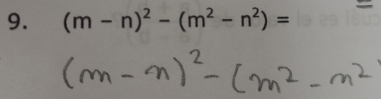 (m-n)^2-(m^2-n^2)=