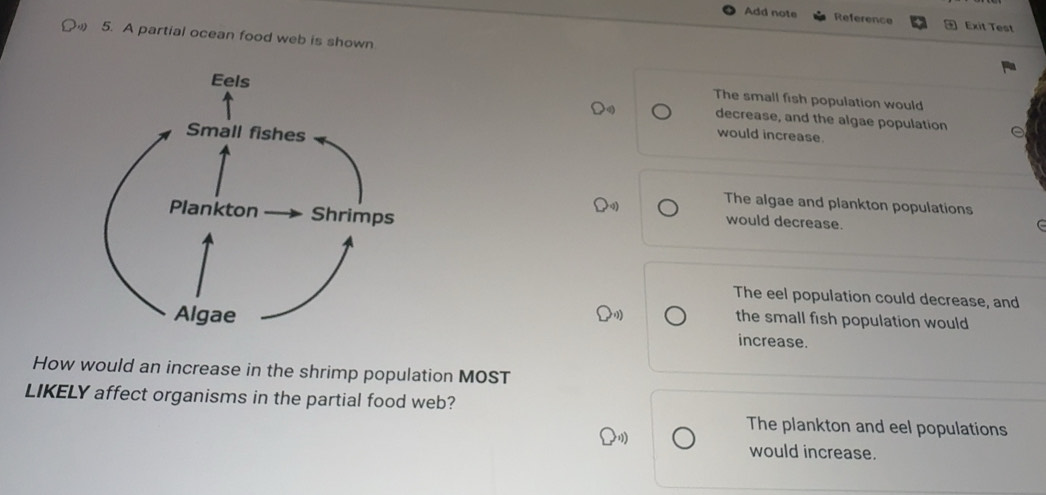 Solved: Add note Reference Exit Test 2 5. A partial ocean food web is ...