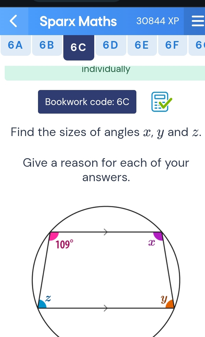 Solved: Sparx Maths 3 0844XP 6A 6B 6C 6D 6E 6F 6 individually Bookwork ...