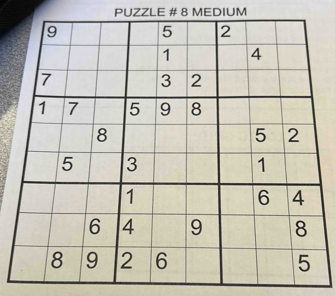 PUZZLE # 8 MEDIUM