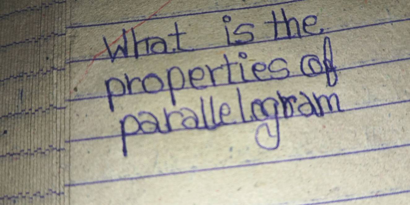 What is the 
properties of 
paralle lagram