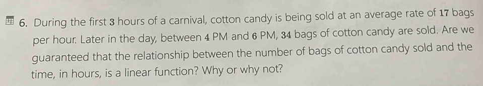 During the first 3 hours of a carnival, cotton candy is being sold at ...