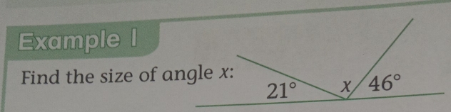 Example l
Find the size of a