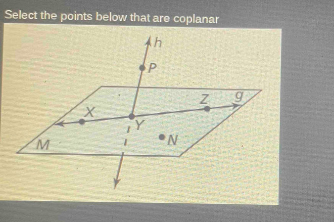 Select the points below that are coplanar