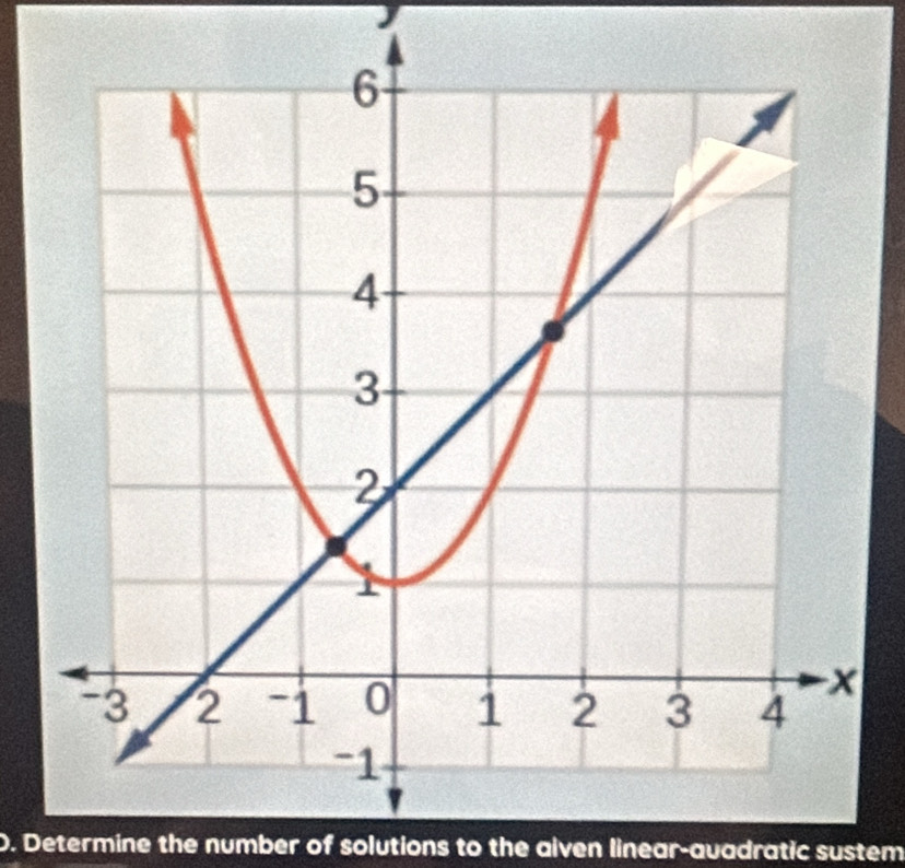 Determine the number of solutions to the aiven linear-auadratic sustem