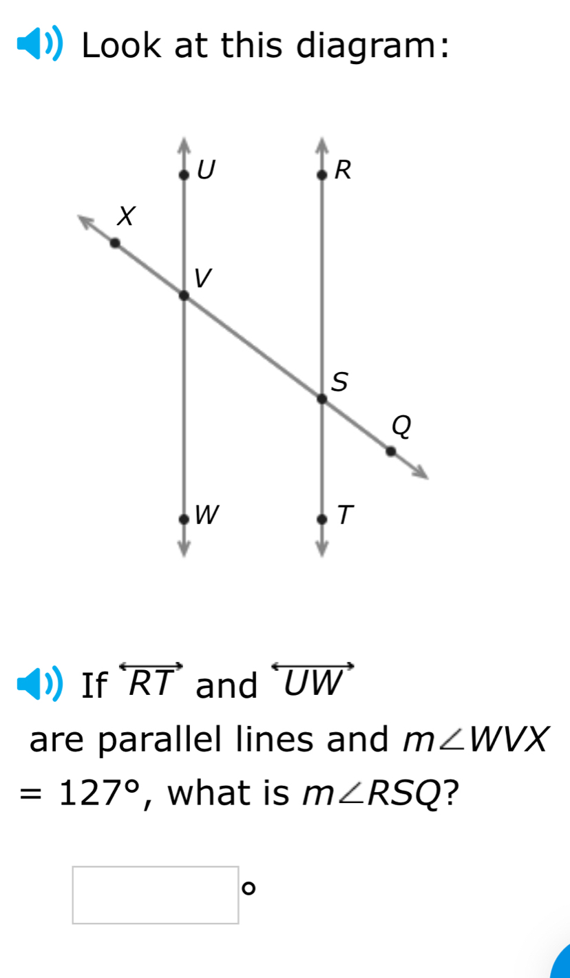 Solved: Look at this diagram: If overleftrightarrow RT and overline UW ...