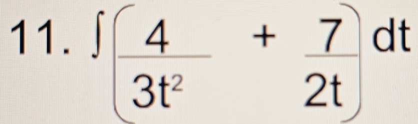 ∈t ( 4/3t^2 + 7/2t )dt