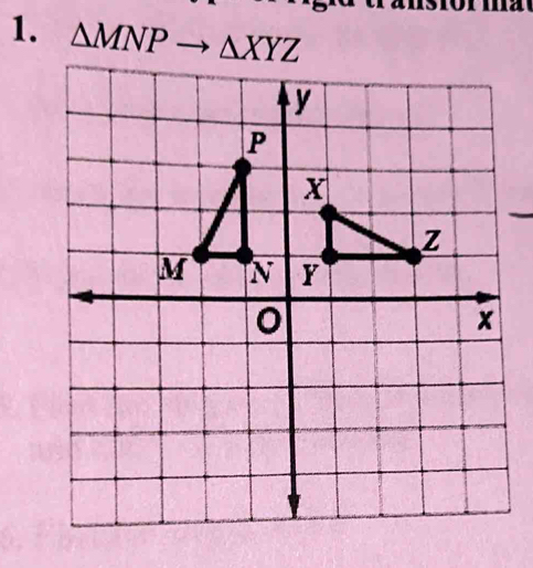 △ MNP to △ XYZ