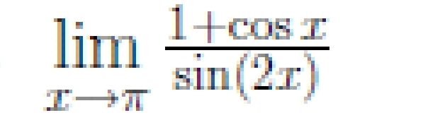 limlimits _xto π  (1+cos x)/sin (2x) 