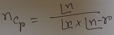 n_C_p=frac L^nLr* (n-r_0)