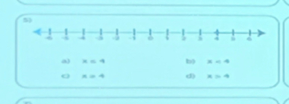 a) x=4 b) x<4</tex>
o n=4
d) x>4