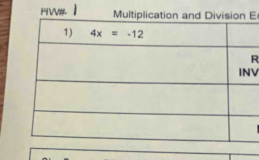 HW# Ⅰ
Multiplication and E
R
V