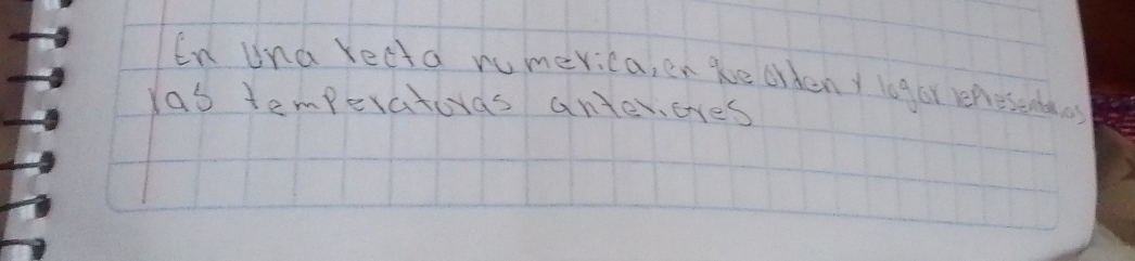 In una recta numerica, en ke orden y logor lemesedday 
Yas temperatoras anteroves