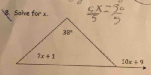 Solve for x.