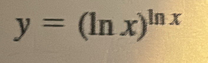 y=(ln x)^ln x