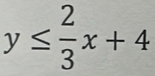 y≤  2/3 x+4