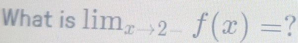 What is lim_xto 2-f(x)= ?