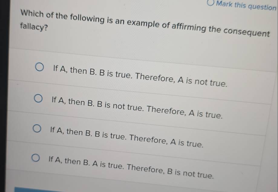 Solved: Mark this question Which of the following is an example of ...
