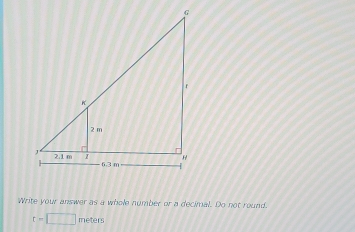 Write your answer as a whole number or a decimal. Do not round.
t=□ π reters