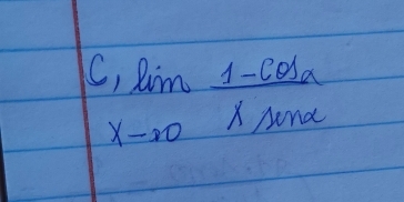 ,limlimits _xto 0 (1-cos alpha )/lambda sin alpha  