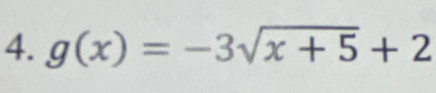 g(x)=-3sqrt(x+5)+2