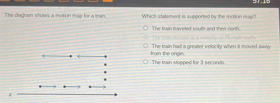 Solved: 37.10 The diagram shows a motion map for a train. Which ...